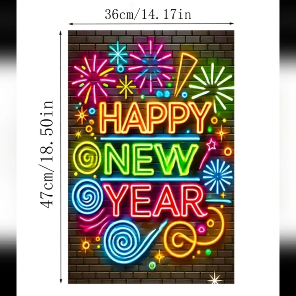 Happy New Year Garden Sized Flag